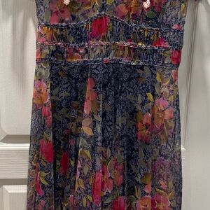Johnny Was Floral Dress - Navy and Pink